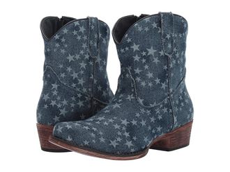 Roper Merica Denim Womens Boots Stonewashed Denim/All-Over Star Print : 5.5 M, Textile