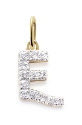Monica Vinader Lab Grown Diamond Initial Pendant Charm in 14K Gold E at Nordstrom