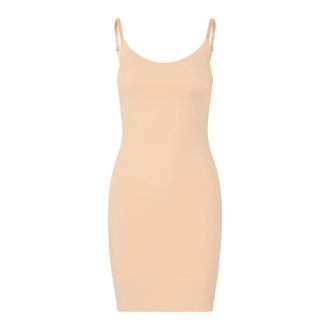 Ichi Ichi - Slim-Fit Onderjurk Tan - Dames - Jurken - Beige - Maat: M Polyamide