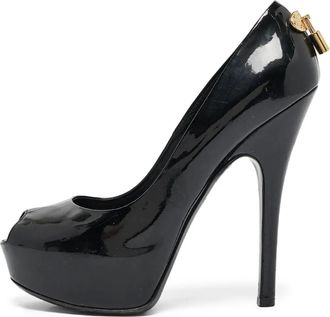 Louis Vuitton Pumps Oh Really! in pelle verniciata con punta aperta 150mm - Nero