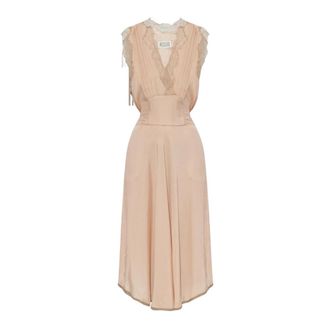 Maison Margiela Silk Midi Dress - female - Maison Margiela - Midi Dresses - Pink - XS - Dresses