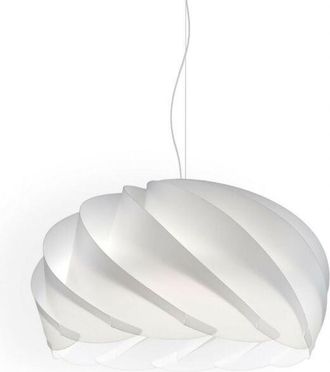 Linea Zero Suspensión Blanca en Metal Cromado Cm. 55x35h