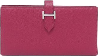 Herm&egrave;s Bearn Ruby Epsom Leather Long Wallet (Bi-Fold) (Pre-Owned)