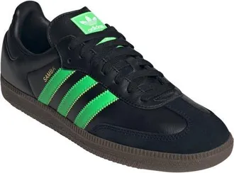 adidas Samba OG Sneaker in Black/Screaming Green/Gum at Nordstrom, Size 10.5 Womens