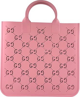 Gucci Pink Leather Handbag Tote Bag (Pre-Owned)