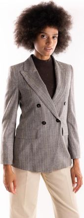 Marella Grijze Wollen Blazer Jas - Dames - Blazers - Grijs - M - Wol - Jassen
