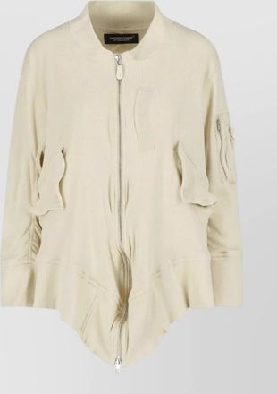 Undercover coat front pockets ribbed texture sleeve pocket
