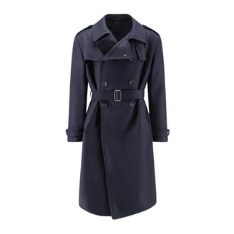 Tagliatore Born Trench - Heren - Trenchcoats - Blauw - S - Wol - Jassen