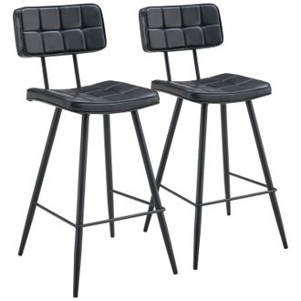 Happy Garden Lote De 2 Taburetes De Bar Fernand De Polipiel Negra