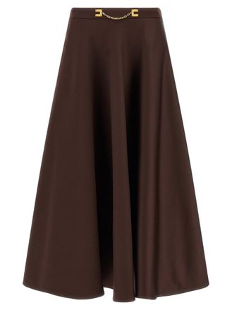 Elisabetta Franchi Brown Duchesse skirt