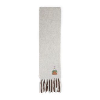 Loewe Light Grey Logo Scarf
