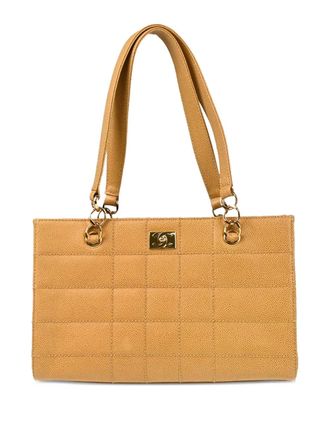 Chanel 2002 Choco Bar quilted leather tote bag - women - Calf Leather - One Size - Neutrals