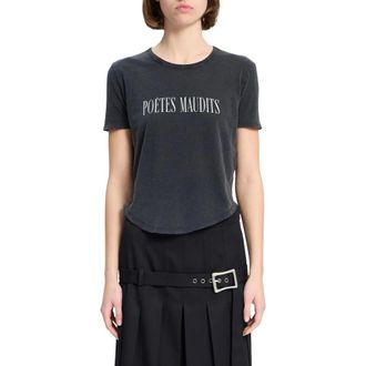 Ann Demeulemeester Tops, Dames, Zwart, S, Katoen, T-shirt