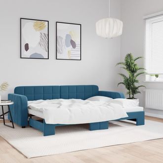 vidaXL Sof&aacute; Cama Nido Terciopelo Azul 80x200 Cm Vidaxl