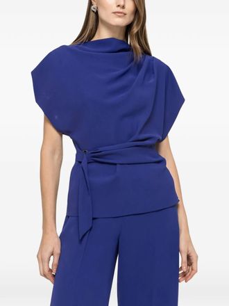 Nissa draped top - women - Polyester - 36 - Blue