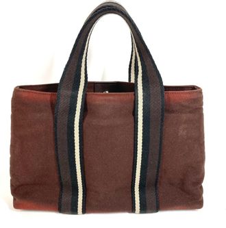 Herm&egrave;s Brown Cotton Handbag Tote Bag (Pre-Owned)