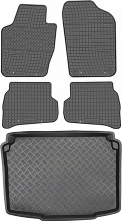 OEM Juego De Alfombrillas De Goma Para Coche Y Maletero Para Seat Ibiza Iv Hatchback (2008-2017)