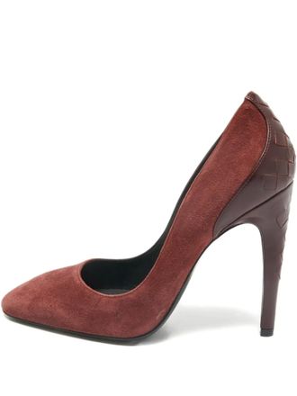 Bottega Veneta Intrecciato-weave stiletto-heel pumps - Brown
