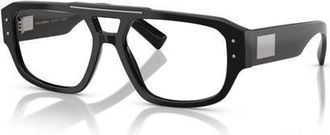 Dolce & Gabbana 56mm Pilot optical glasses in Black at Nordstrom