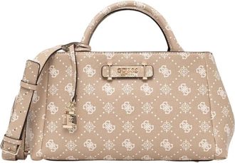 Guess Carrie Satchel - Dames - Handtassen - Beige - ONE Size - Leer - Tassen