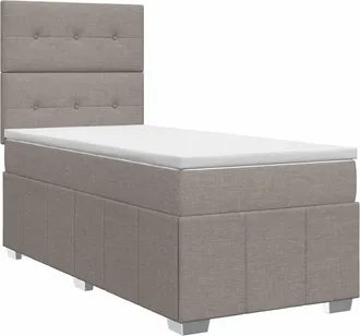 vidaXL Cama Box Spring Con Colch&oacute;n Con Cabecera Topo 100 X 200 Cm Tela Vidaxl