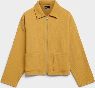 Le 31 Mens Fleece-lined ribbed cardigan