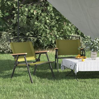 vidaXL Sillas De Camping 2 Uds Tela Oxford Verde 54x43x59 Cm Vidaxl