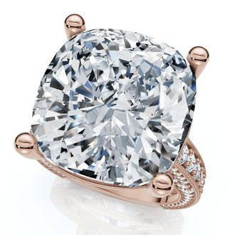 Pompeii3 Certified 16Ct Cushion Diamond Engagement Ring 14k Gold Lab Grown