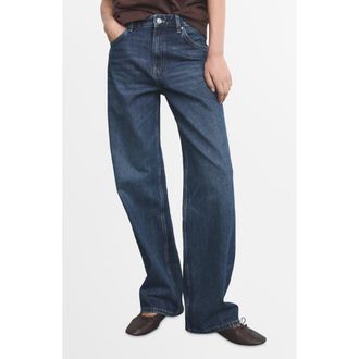 Mango Miami Straight Leg Jeans in Dark Blue at Nordstrom Rack, Size 6