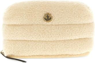 Moncler Caradoc quilted teddy makeup bag - Beige