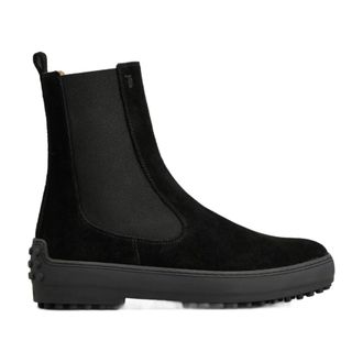 Tod's Schoenen, Dames, Zwart, 38 EU, Su&egrave;de, Suede Chelsea Boots