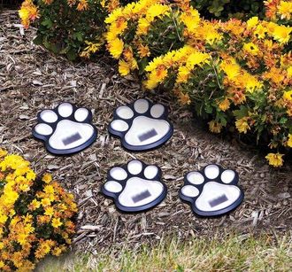 OEM Juego De 4 Luces Solares Con Forma De Huella De Perro, Iluminaci&oacute;n Led De 9,5 Cm Para Caminos, Farol De Jard&iacute;n