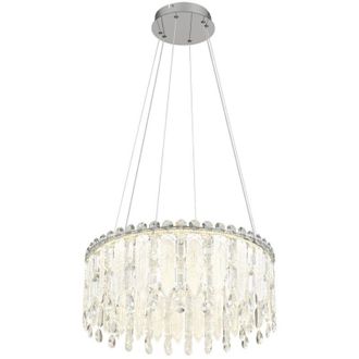 Globo Lighting L&aacute;mpara De Techo Colgante De 59,5 Cm Con Cristales K5 Cromados, Led Regulable, 2700-6000 K, Control Remoto