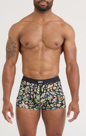 Saxx Vibe Xtra Soft Comfort Trunks in Amate Garden- Black at Nordstrom, Size Xx-Large