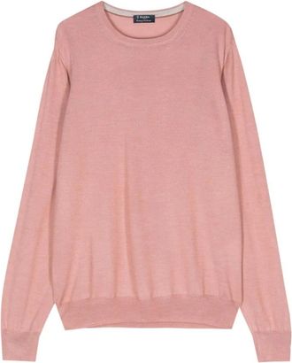 Barba Casual Gebreide Trui - Heren - Ronde hals truien - Roze - M - Truien & Vesten