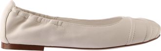 H&ouml;gl Beige Daisy Minimalist Leather Ballet Flats