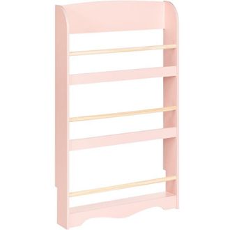 Beliani Estanter&iacute;a De Pared Colgante De Madera De Pino Mdf De 3 Baldas Para Habitaci&oacute;n Infantil Rosa Pastel Liloet