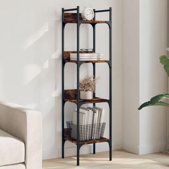 vidaXL Libreria 4 Ripiani Rovere Fumo 35x30x138,5 cm Legno Multistrato - Vidaxl