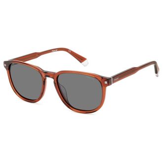 Polaroid Sunglasses, male, Red, Size: 55 MM Brick/Grey Sunglasses PLD 4117 Style