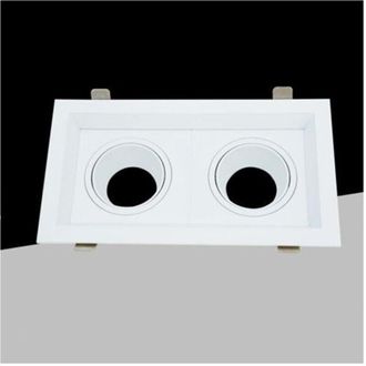 Trade Shop Trade Shop Traesio - Trade Shop - Portafaretto Doppio Orientabile Incasso Bianco Per Lampadine Gu10 Gu5.3 P33-b2