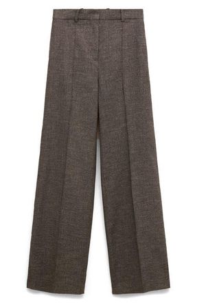 Mango Flecked Suit Pants in Chocolate at Nordstrom, Size 10