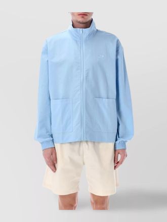 adidas seersucker track top stand-up collar