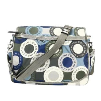 Coach Pre-owned Cross Body Bags, female, Multicolor, Size: ONE SIZE Pre-owned Nylon Leather Shoulder Bag
