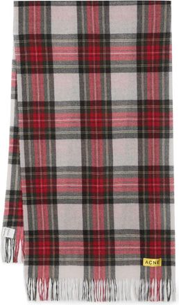 Acne Studios plaid fringed scarf - unisex - Wool/Cashmere - One Size - Black