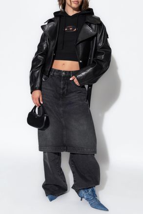 Diesel Sweatshirt With F-SLIMMY-HOOD-OD Logo, Womens, Black