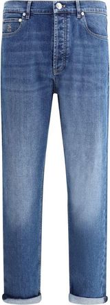 Brunello Cucinelli Brunello Cucinelli Mens Straight Leg Jeans Cuffed Hem - Blue Cotton - Size EU 54 (Mens)