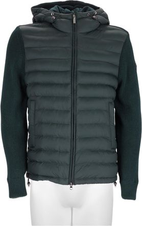 Colmar Green Quilted Padded Ribbed-Sleeve Down Jacket