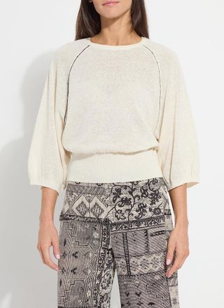 Lyss&eacute; Anabela Wide Sleeve Knit Linen Sweater