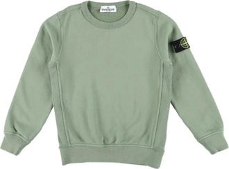 Stone Island Kids Sweatshirts, male, Green, 3 Y, Green Cotton Casual Shirt