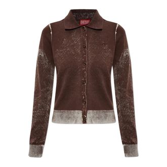 Diesel Cardigans, female, Brown, Size: 2XS M-Loren Cardigan